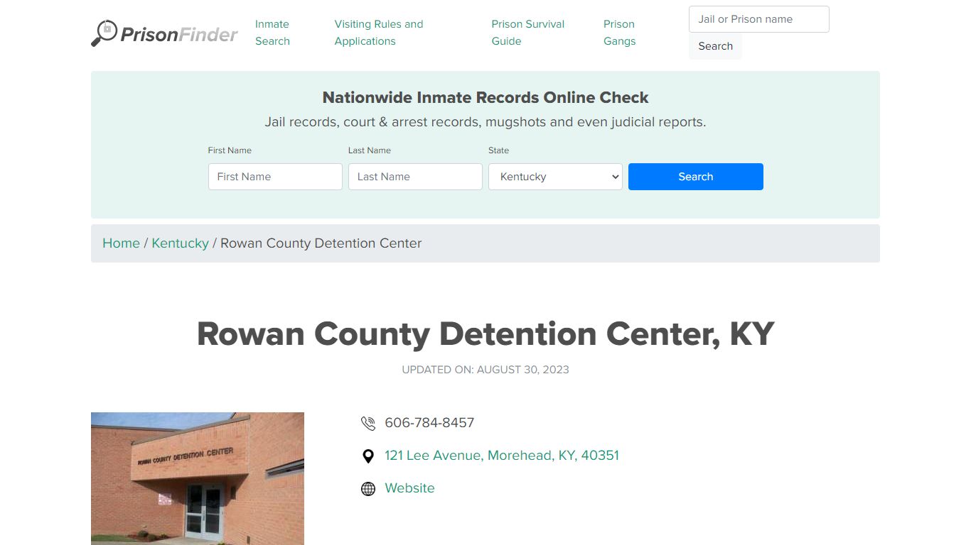 Rowan County Detention Center, KY Inmate Search, Mugshots, Visitation ...