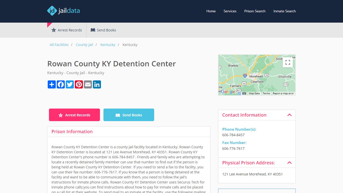 Rowan County KY Detention Center Inmate Search and Prisoner Info ...
